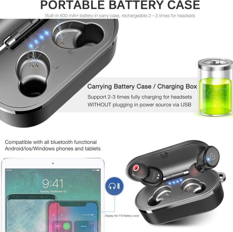 TOZO T10 BLUETOOTH 5.0 WIRELESS EARBUDS