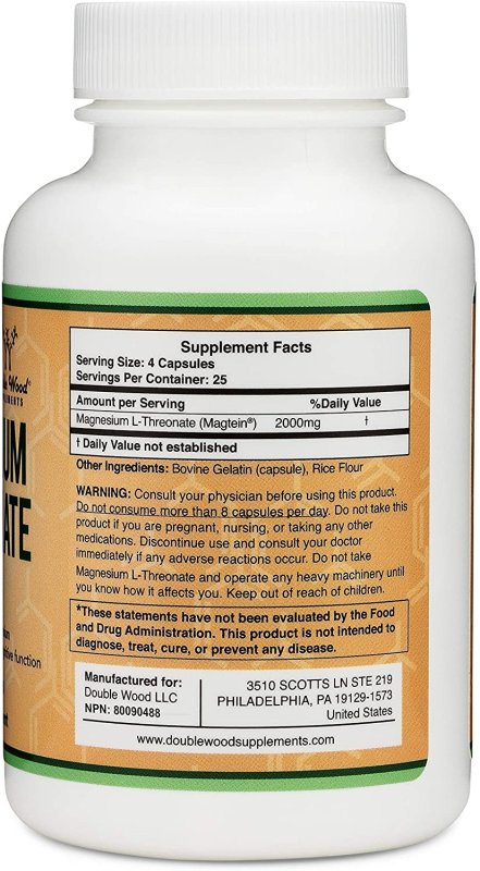 MAGNESIUM L THREONATE CAPSULES 2000MG - 100 TABLET