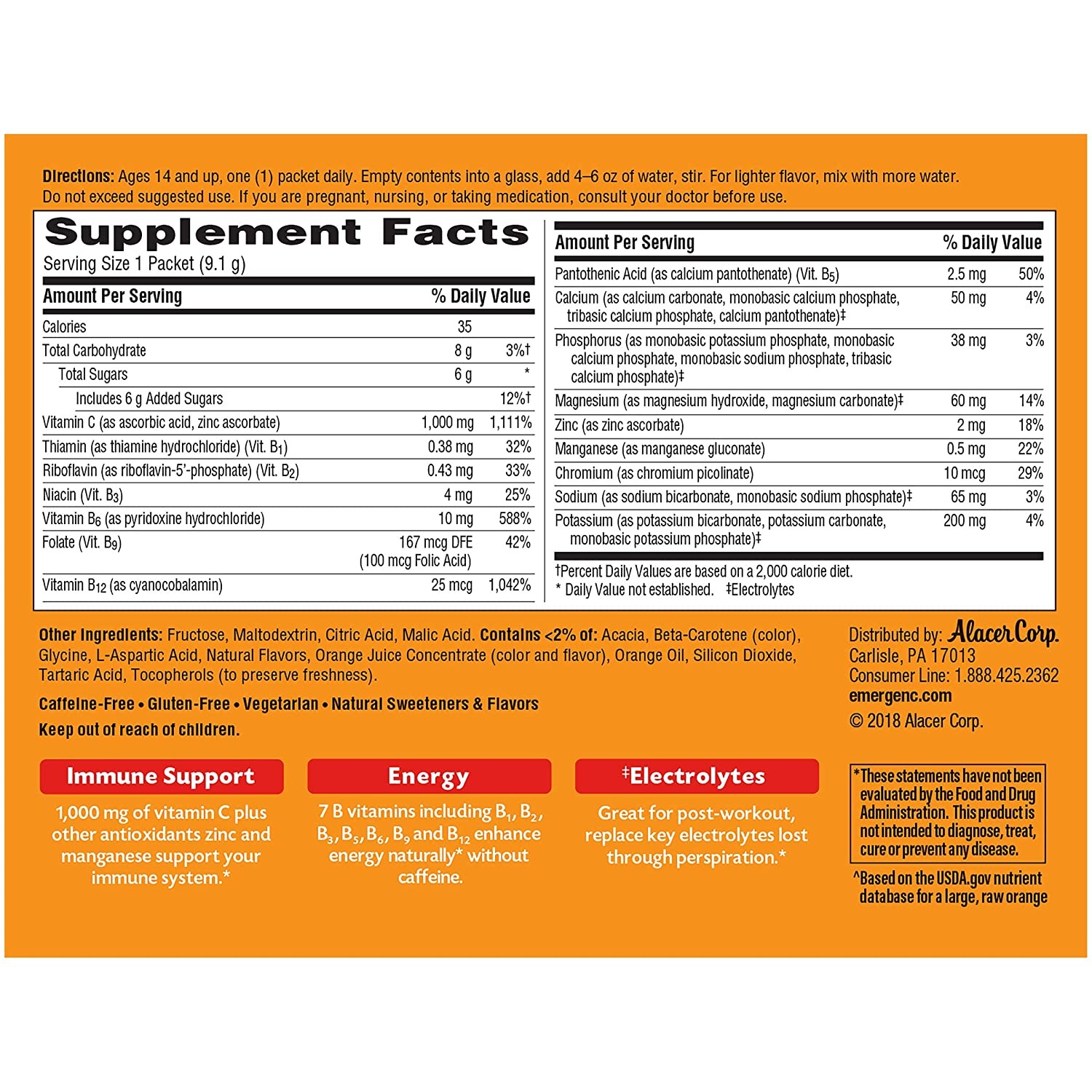 EMERGEN-C VITAMIN C 1000MG POWDER - 30 PAKET
