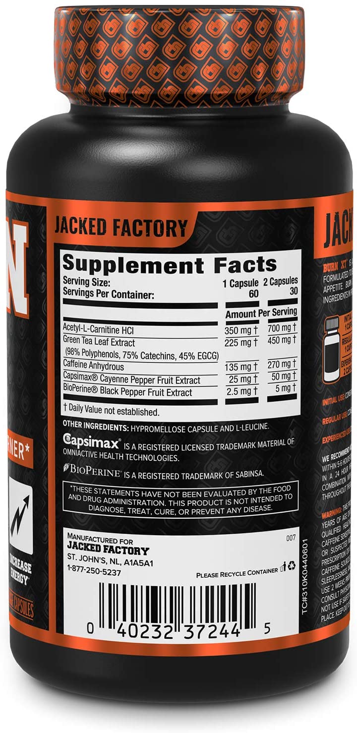 BURN-XT THERMOGENIC FAT BURNER - WEIGHT LOSS SUPPLEMENT, APPETITE SUPPRESSANT, ENERGY BOOSTER - PREMIUM FAT BURNING ACETYL L-CAR