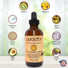 PURA D'OR 20% VITAMIN C SERUM PREMIUM PROFESSIONAL GRADE (4OZ / 118ML)