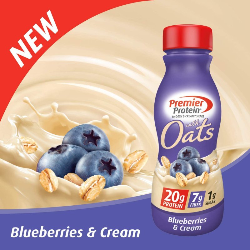 PREMIER PROTEIN 20G PROTEIN SHAKE WITH OATS, BLUEBERRIES AND CREAM - 12'LI PAKET