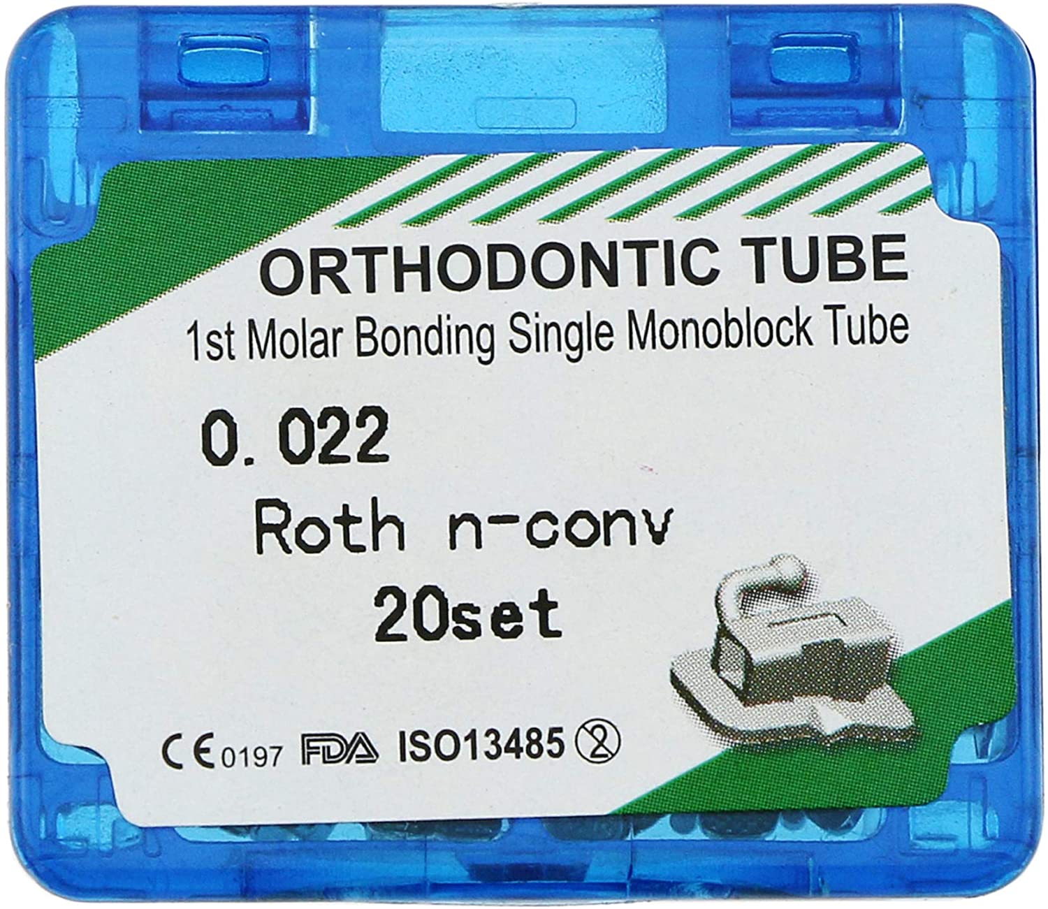 DENTAL FIRST MOLAR TUBES ORTHODONTIC MONOBLOCK NON-CONVERTIBLE TUBES