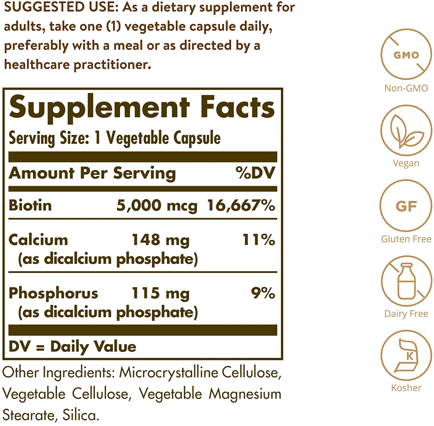 SOLGAR BIOTIN 5000 MCG - 100 TABLET