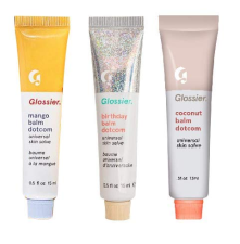 GLOSSIER BALM DOTCOM TRIO MANGO, BIRTHDAY, COCONUT SIZE - 0.5 FL OZ / 15 ML