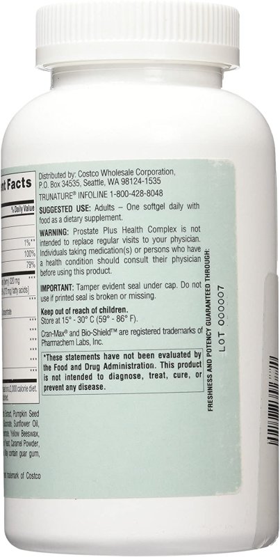 TRUNATURE PROSTATE PLUS HEALTH COMPLEX - 250 TABLET