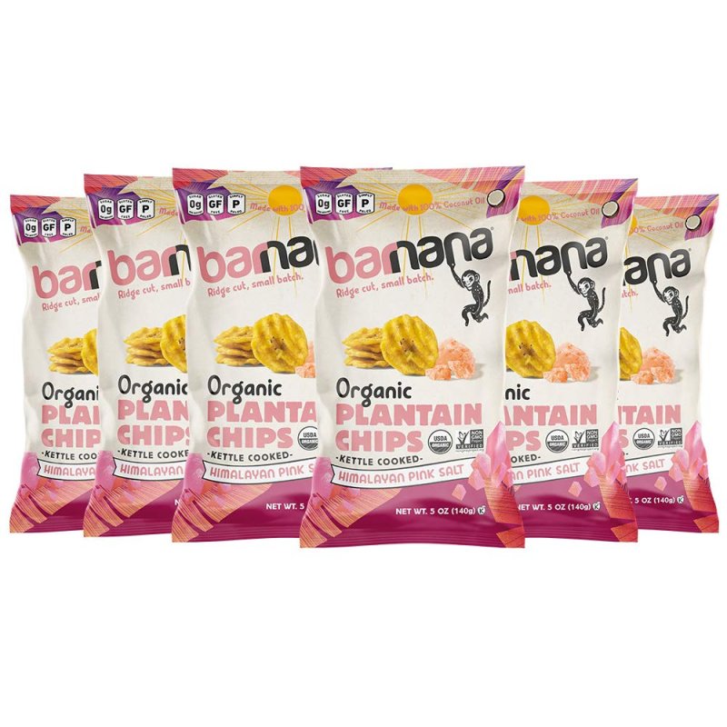 BARNANA ORGANIC PLANTAIN CHIPS HIMALAYAN PINK SALT - 6 PAKET