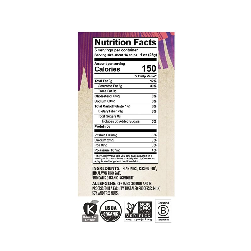 BARNANA ORGANIC PLANTAIN CHIPS HIMALAYAN PINK SALT - 6 PAKET