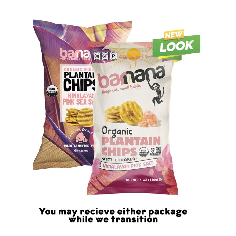 BARNANA ORGANIC PLANTAIN CHIPS HIMALAYAN PINK SALT - 6 PAKET