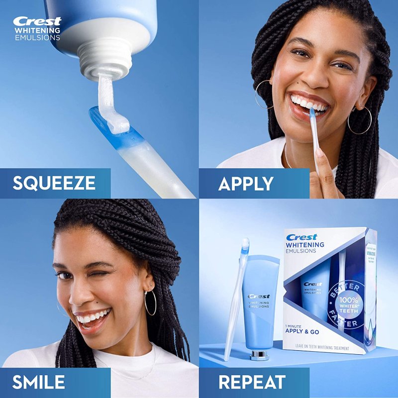 CREST WHITENING EMULSIONS LEAVE-ON TEETH WHITENING KIT - 0.88 OZ