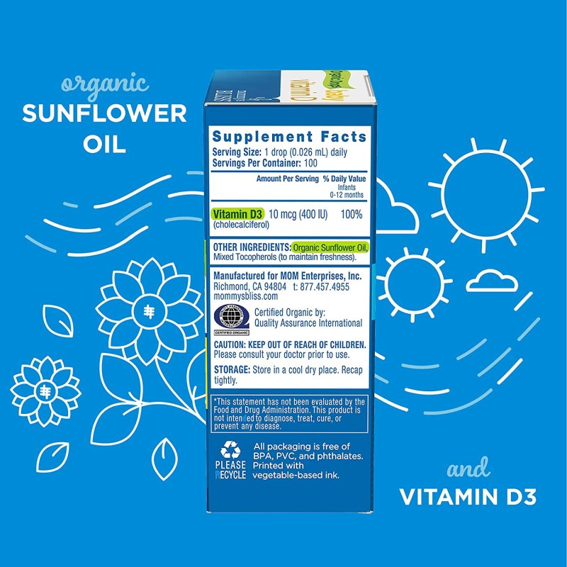 MOMMY'S BLISS ORGANIC DROPS VITAMIN D - 3.24ML