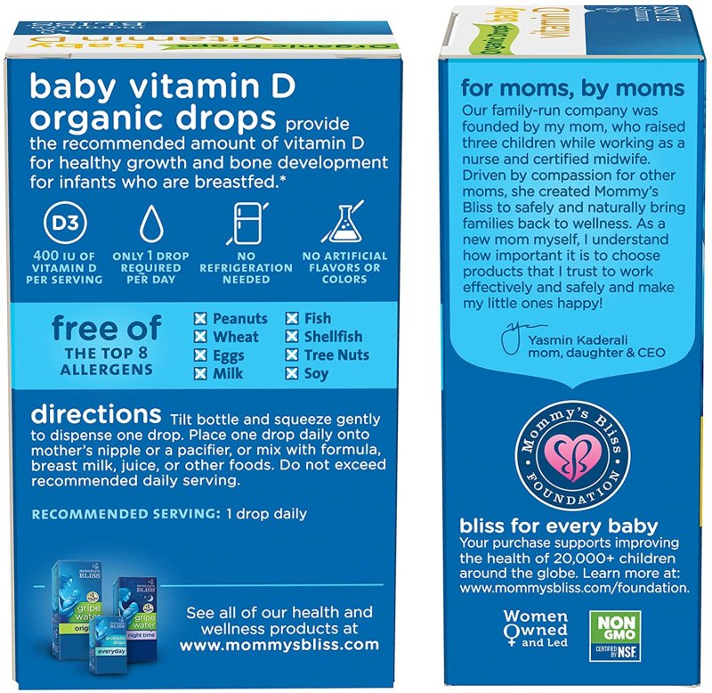MOMMY'S BLISS ORGANIC DROPS VITAMIN D - 3.24ML