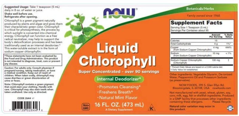 NOW SUPPLEMENTS LIQUID CHLOROPHYLL - 16 OZ