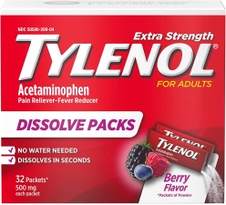 TYLENOL EXTRA STRENGTH DISSOLVE PACKS - 32 PAKET