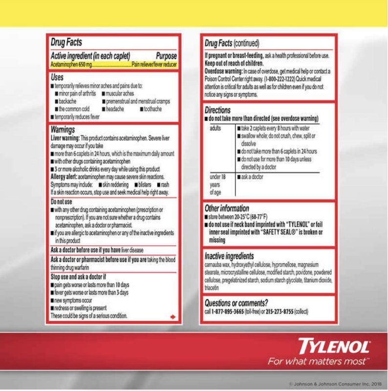 TYLENOL ARTHRITIS PAIN ACETAMINOPHEN - 290 TABLET