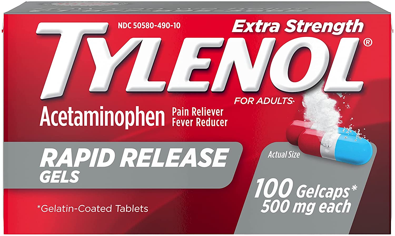 TYLENOL EXTRA STRENGTH ACETAMINOPHEN - 100 TABLET