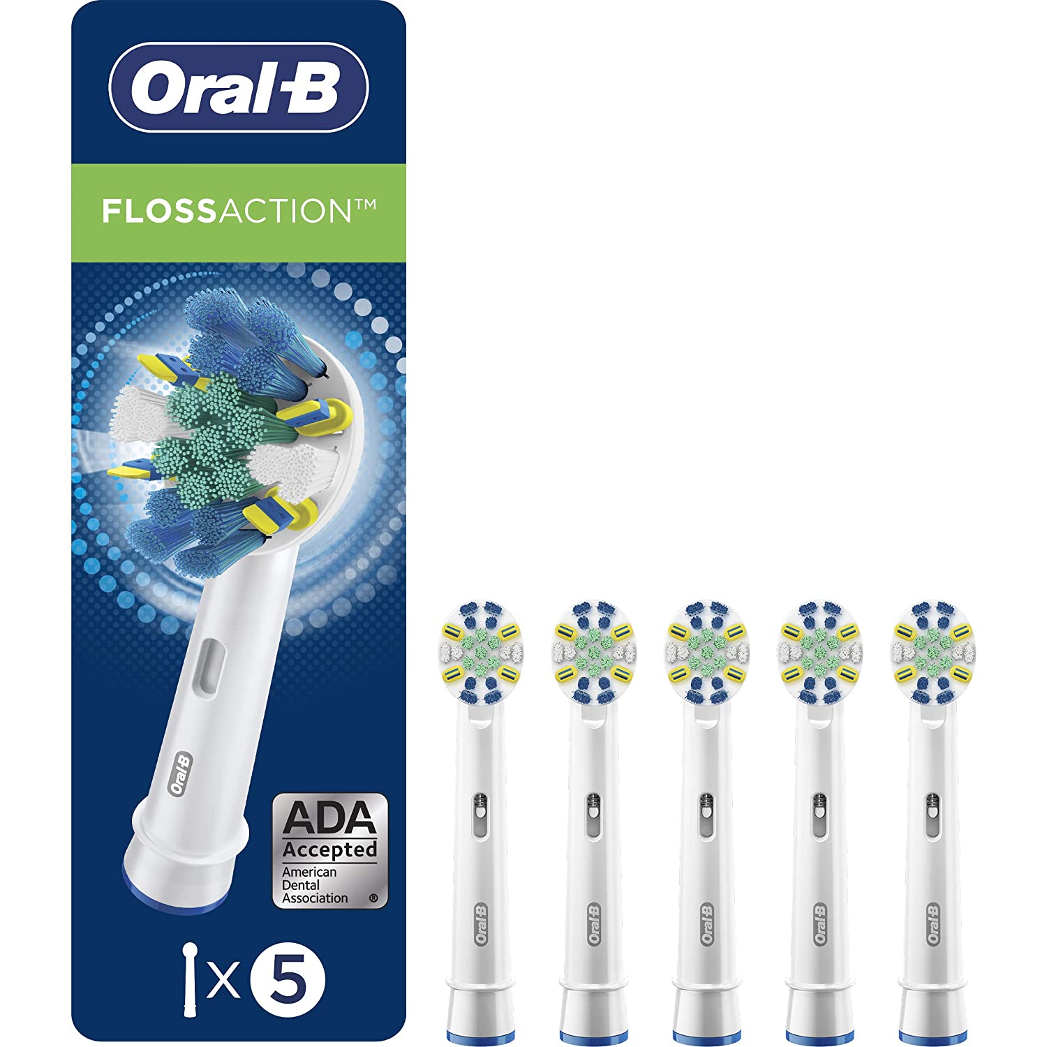ORAL-B FLOSSACTION TOOTHBRUSH REFILL BRUSH HEADS - 5 ADET