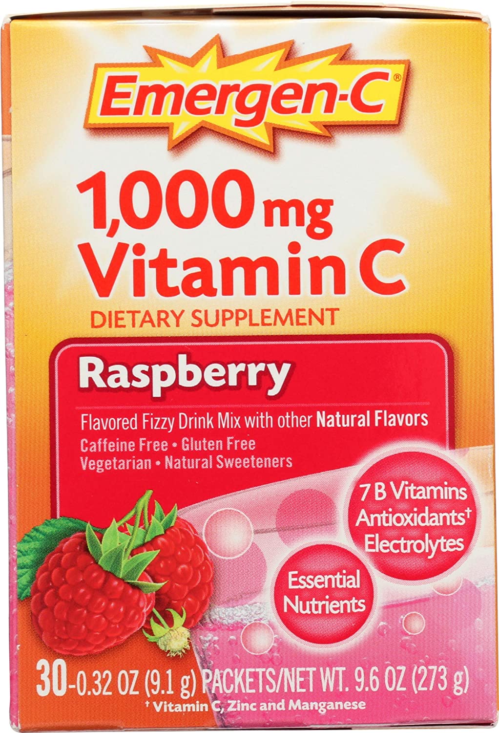 EMERGEN-C 1000MG VITAMIN C POWDER RASPBERRY - 30 PAKET