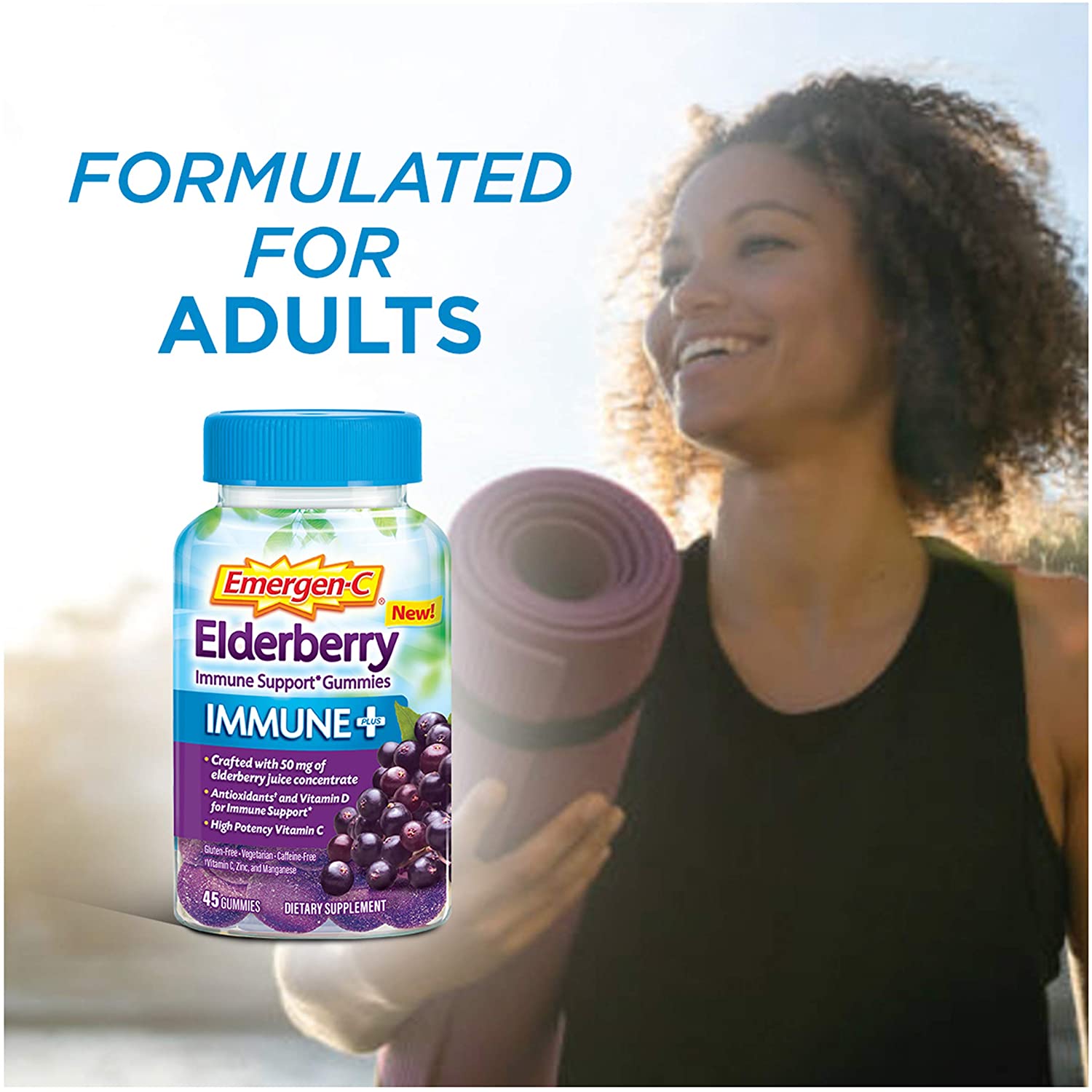 EMERGEN-C IMMUNE ELDERBERRY 750 MG VITAMIN C - 45 GUMMIES