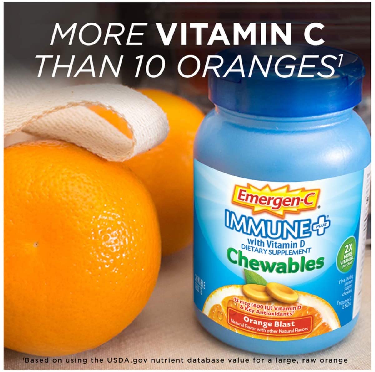 EMERGEN-C IMMUNE CHEWABLES 1000MG - 42 GUMMIES