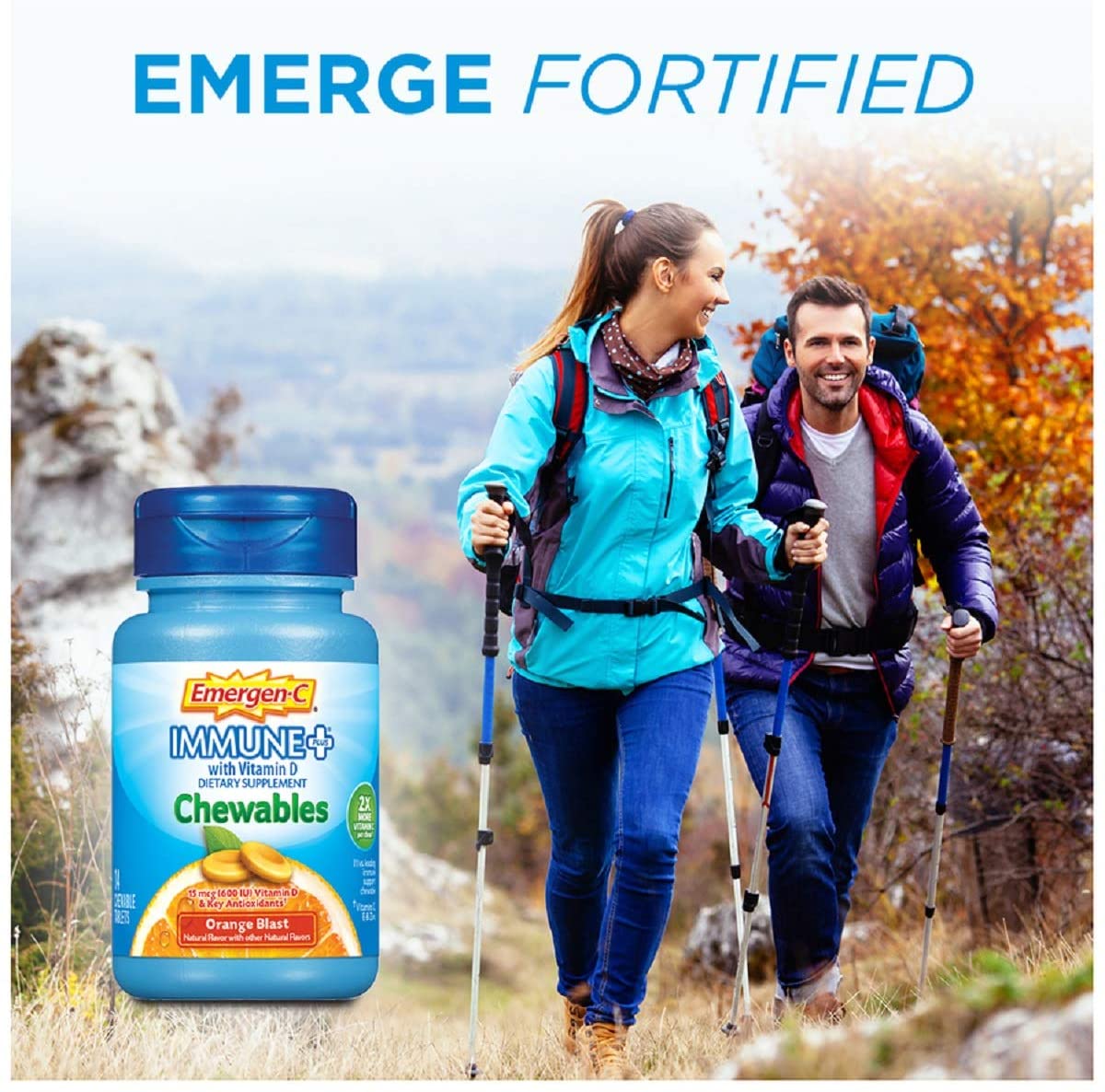 EMERGEN-C IMMUNE CHEWABLES 1000MG - 42 GUMMIES
