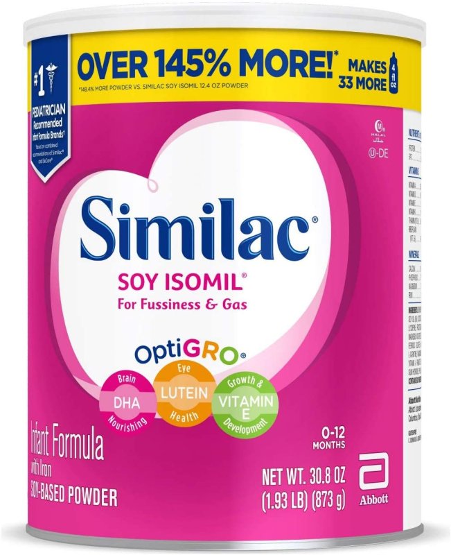 SIMILAC SOY ISOMIL INFANT FORMULA WITH IRON POWDER 4'LU PAKET - 30.8 OZ