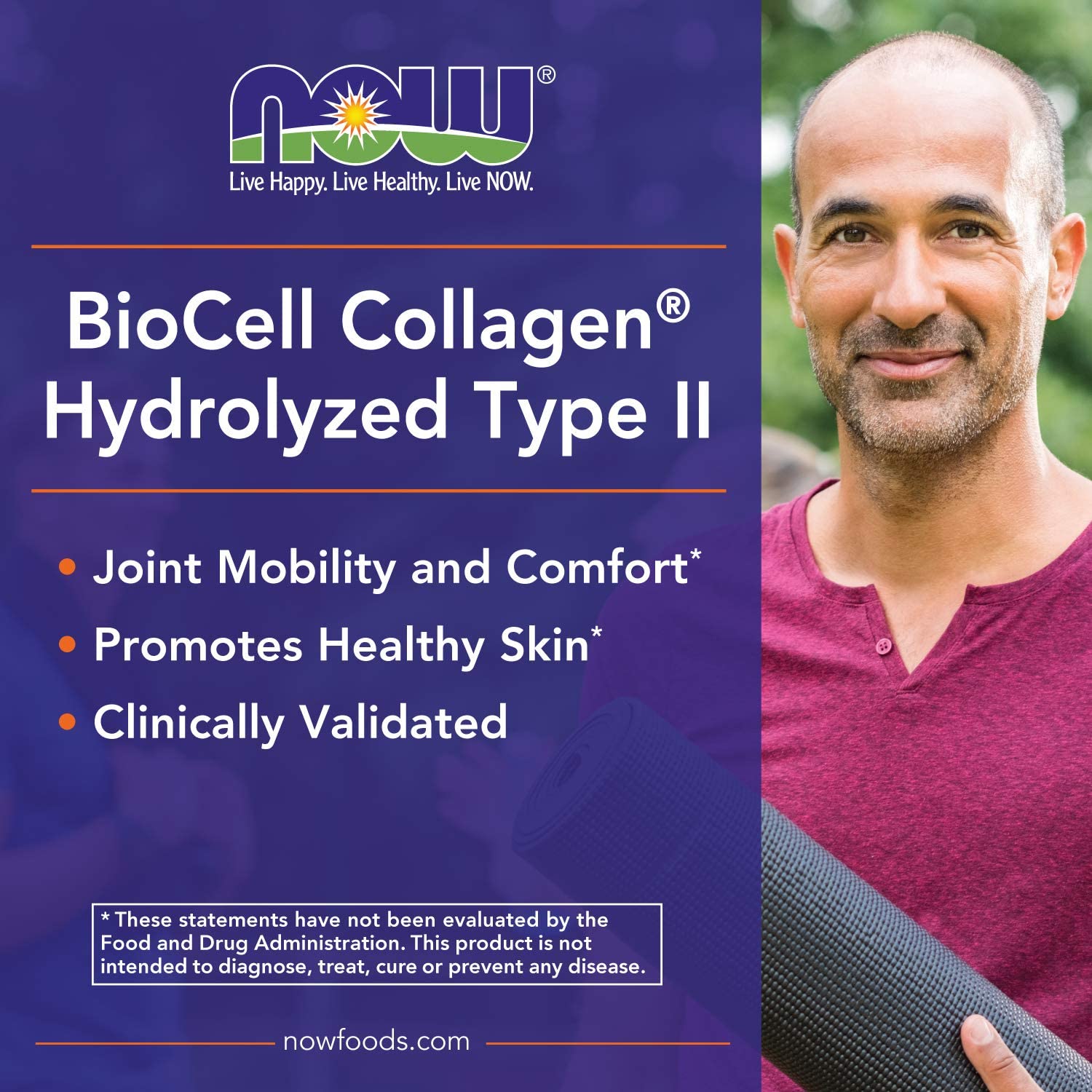 NOW SUPPLEMENTS BIOCELL COLLAGEN HYDROLYZED TYPE II - 120 TABLET