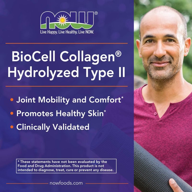 NOW SUPPLEMENTS BIOCELL COLLAGEN HYDROLYZED TYPE II - 120 TABLET