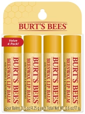 BURTS BEES LIP BALM WITH VITAMIN E & PEPPERMINT OIL PACK - 4 PACKS