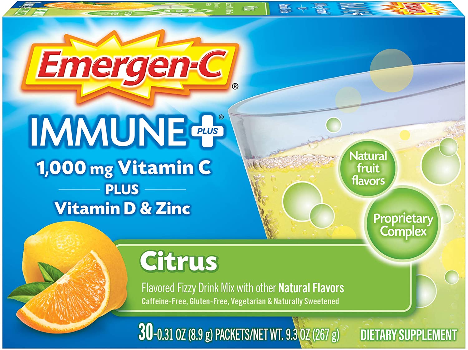 EMERGEN-C IMMUNE+ 1000MG VITAMIN C CITRUS POWDER - 30 PAKET