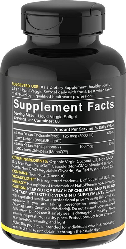 SPORTS RESEARCH PLANT-BASED D3 + K2 TABLET - 60 TABLETS
