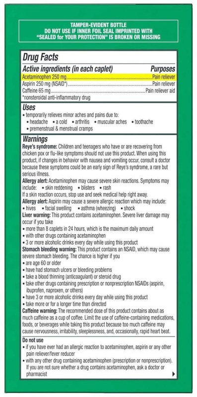 EXCEDRIN EXTRA STRENGTH - 300 TABLET