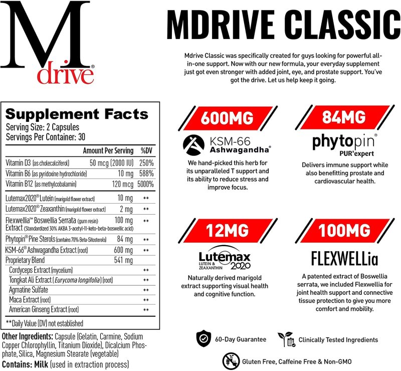 MDRIVE NATURAL TESTERONE SUPPORT - 60 TABLET