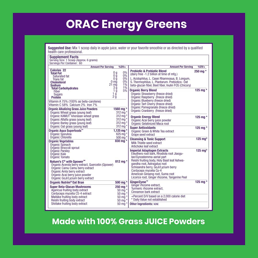 PARADISE HERBS ORAC ENERGY GREENS - 60 SERVINGS