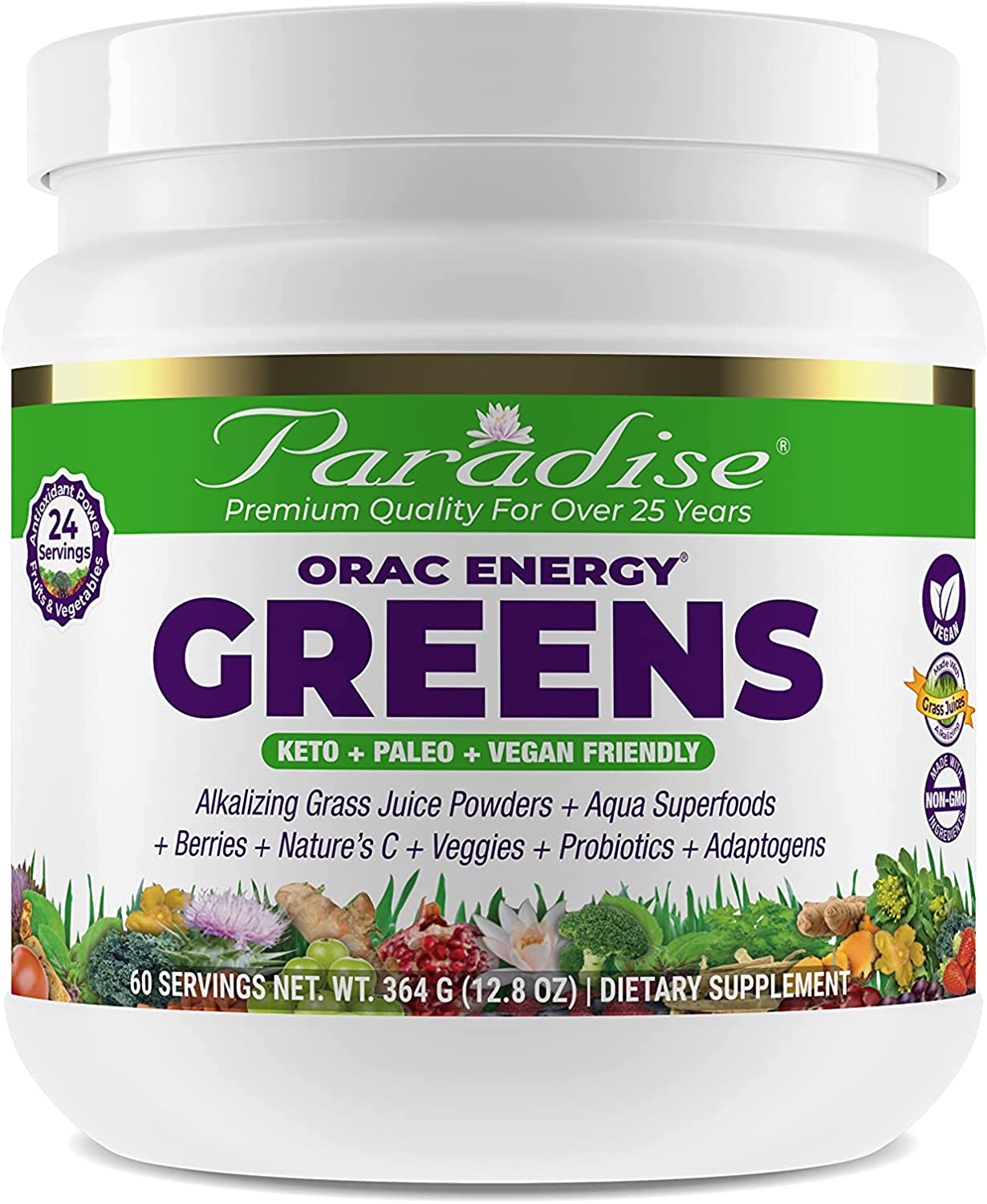 PARADISE HERBS ORAC ENERGY GREENS - 60 SERVINGS