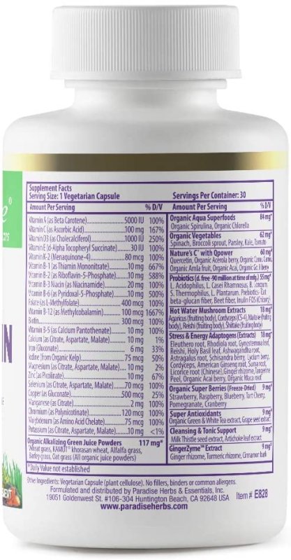 PARADISE HERBS SUPERFOOD MULTIVITAMAN - 30 TABLET