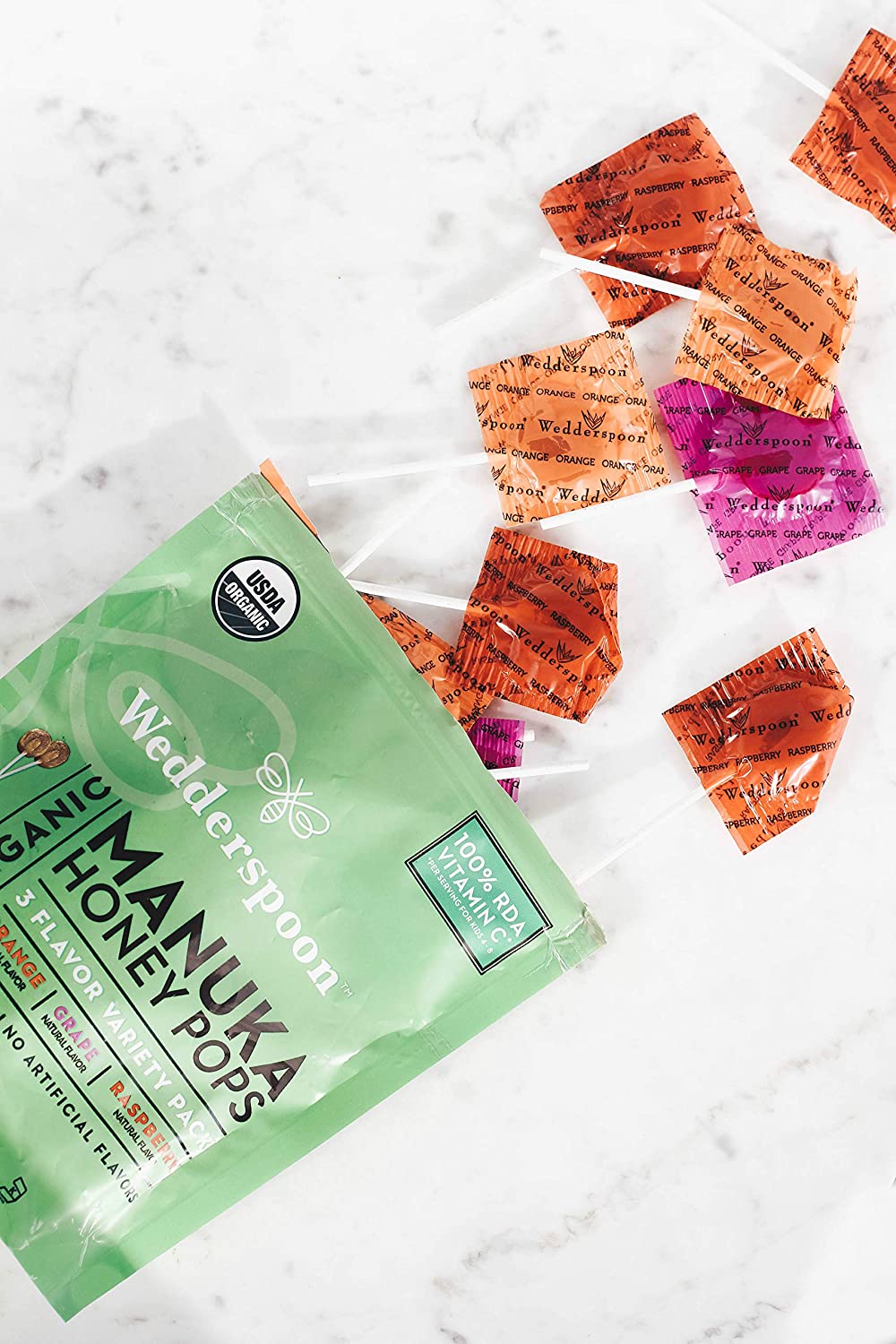 WEDDERSPOON ORGANIC MANUKA HONEY POPS - 24 COUNT