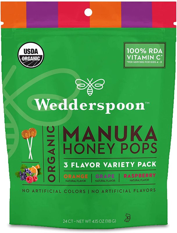 WEDDERSPOON ORGANIC MANUKA HONEY POPS - 24 COUNT