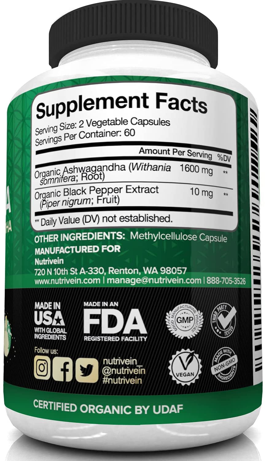 NUTRIVEIN ASHWAGANDHA - 120 TABLET