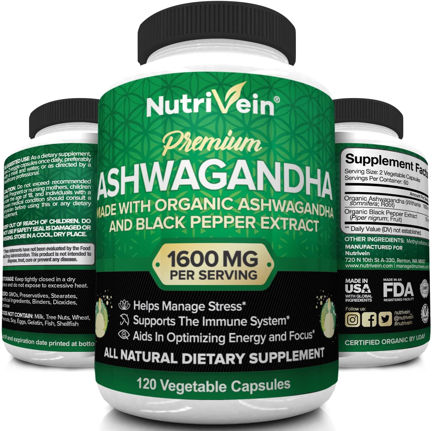 NUTRIVEIN ASHWAGANDHA - 120 TABLET
