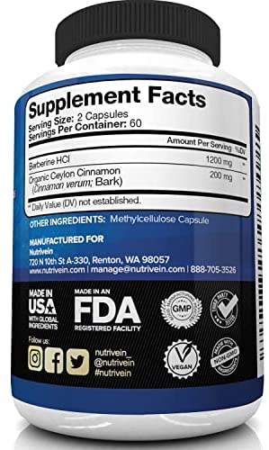 NUTRIVEIN BERBERINE - 120 TABLET