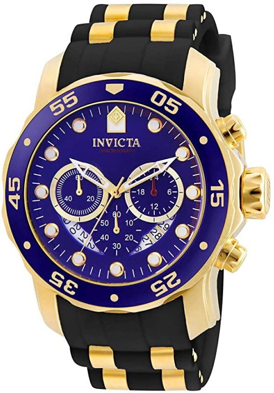 INVICTA MEN'S 6983 PRO DIVER COLLECTION CHRONOGRAPH BLUE DIAL BLACK POLYURETHANE WATCH