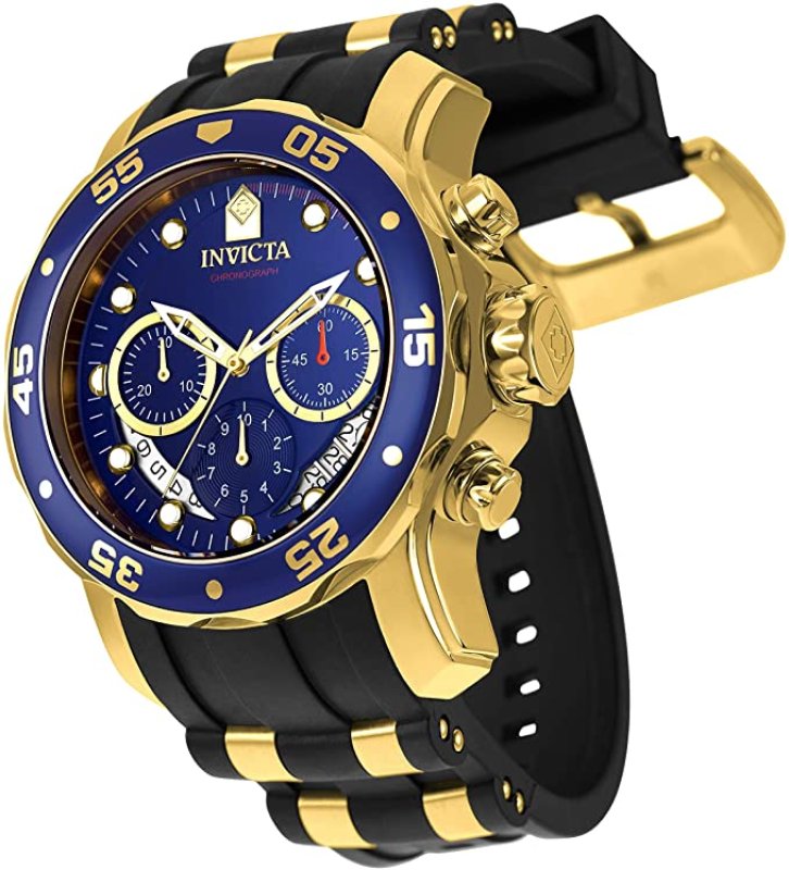 INVICTA MEN'S 6983 PRO DIVER COLLECTION CHRONOGRAPH BLUE DIAL BLACK POLYURETHANE WATCH