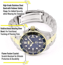 INVICTA MEN'S PRO DIVER QUARTZ WATCH WITH STAINLESS STEEL STRAP