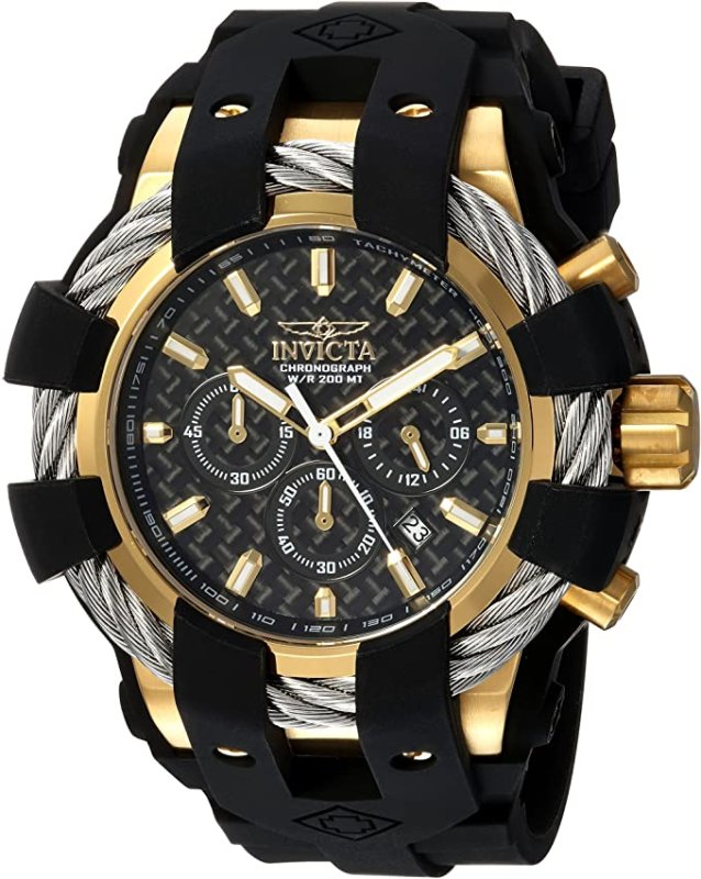 INVICTA MEN'S BOLT STAINLESS STEEL QUARTZ WATCH WITH SILICONE STRAP