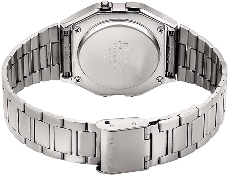 CASIO MEN'S A158WA-1DF STAINLESS STEEL DIGITAL WATCH