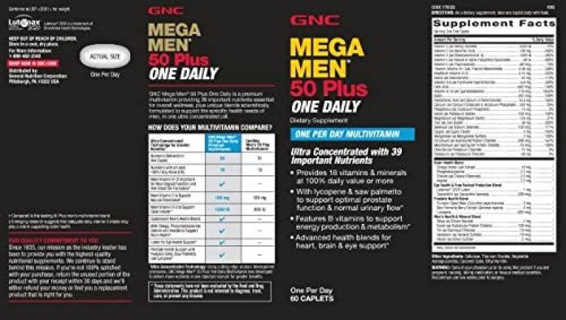GNC MEGA MEN 50 PLUS - 60 TABLET (2'LI PAKET)