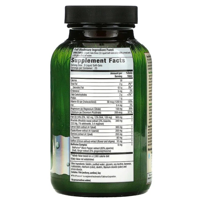 IRWIN NATURALS SUNNY MOOD WITH RHODIOLA - 75 TABLET