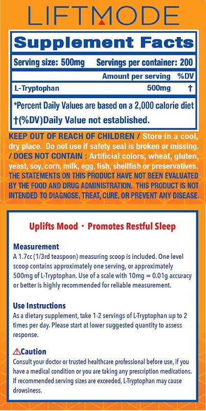 LIFTMODE L-TRYPTOPHAN POWDER - 100 G