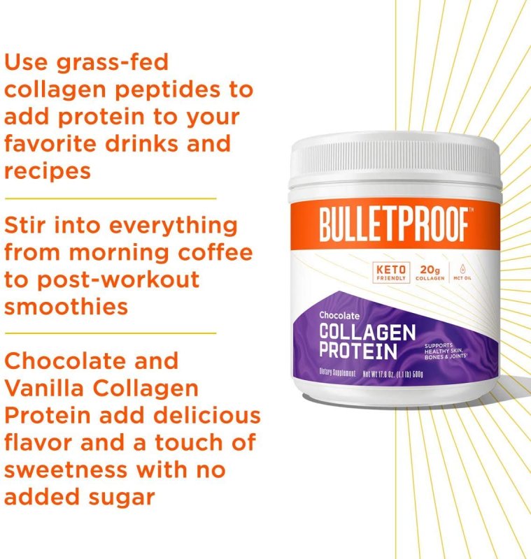 BULLETPROOF CHOCOLATE COLLAGEN PROTEIN POWDER - 500 G